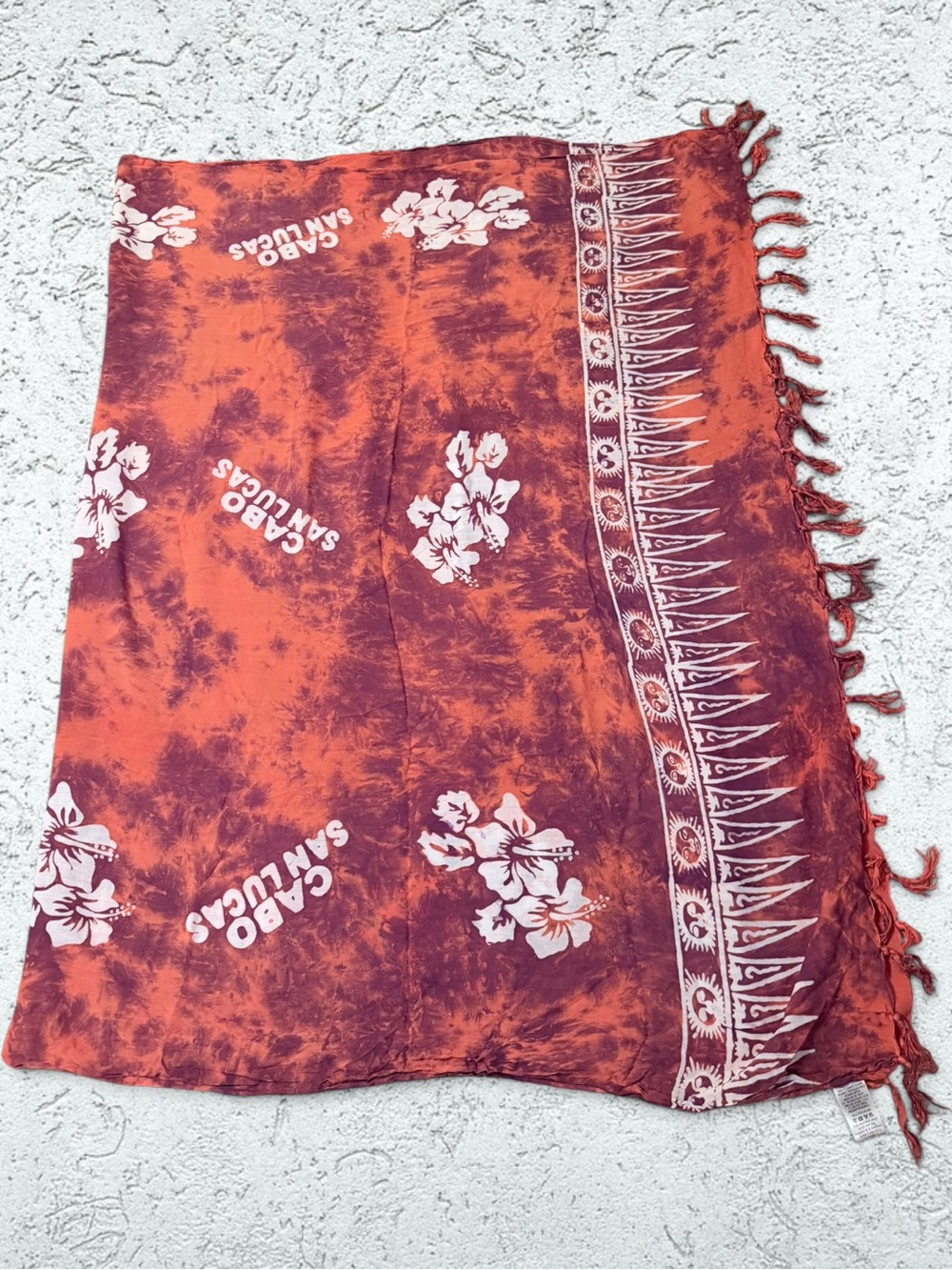 Pareos Del Caribe Tye Dye Floral Wrap Sarong